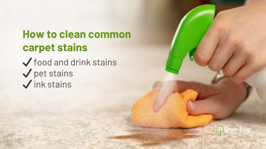 How to clean common carpet stains - food and drink stains, pet stains, ink stains